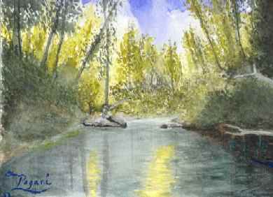 Fishing Wilson River Tillamook, Oregon native watercolor sketch